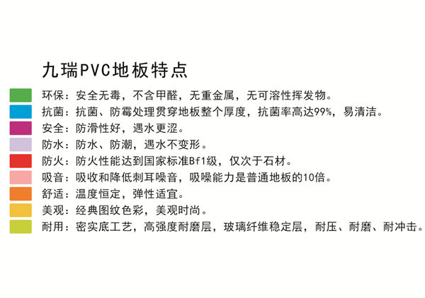 pvc地膠的特點(diǎn)、優(yōu)點(diǎn)（九瑞地板）