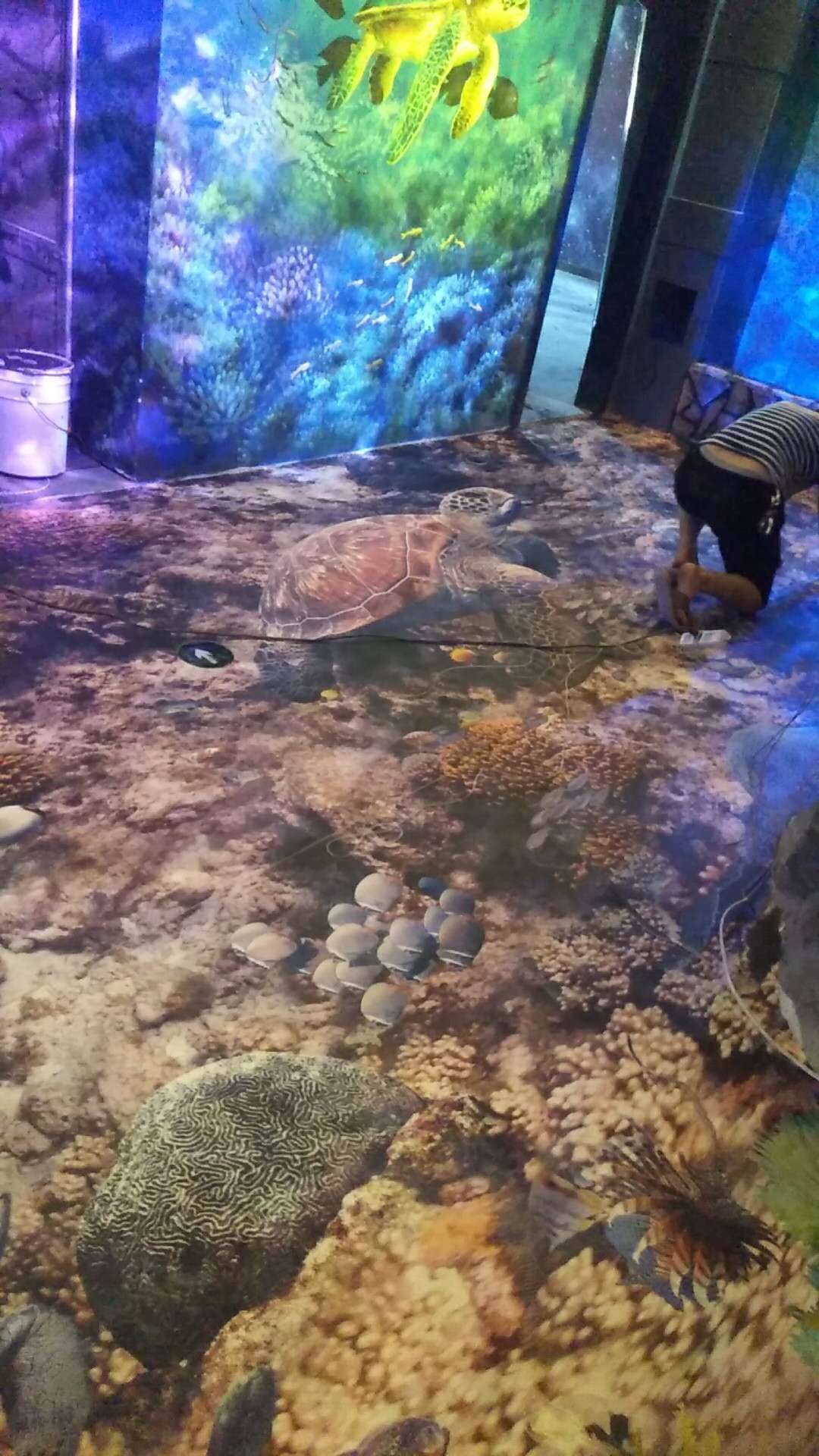 3D彩繪定制PVC地板讓人仿若置身海洋